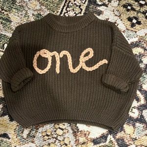Handmade knit “one” sweater